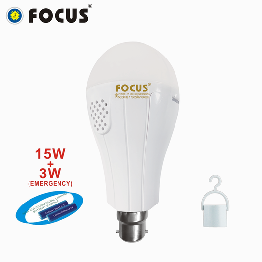 High Quality FOCUS LED Emergency Bulb 15W+3W With Battery