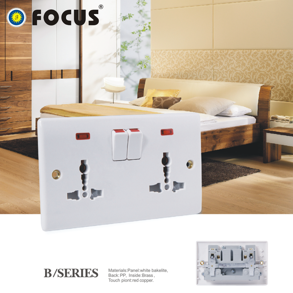 FOCUS B Series 1/2/3/4 GANG 1/2/3 Way Wall-mounted Switch Socket