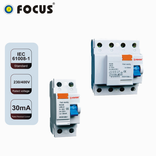 FOCUS 2P/4P 32/63/100A Rated Current RCDS Series Residual Circuit Breaker