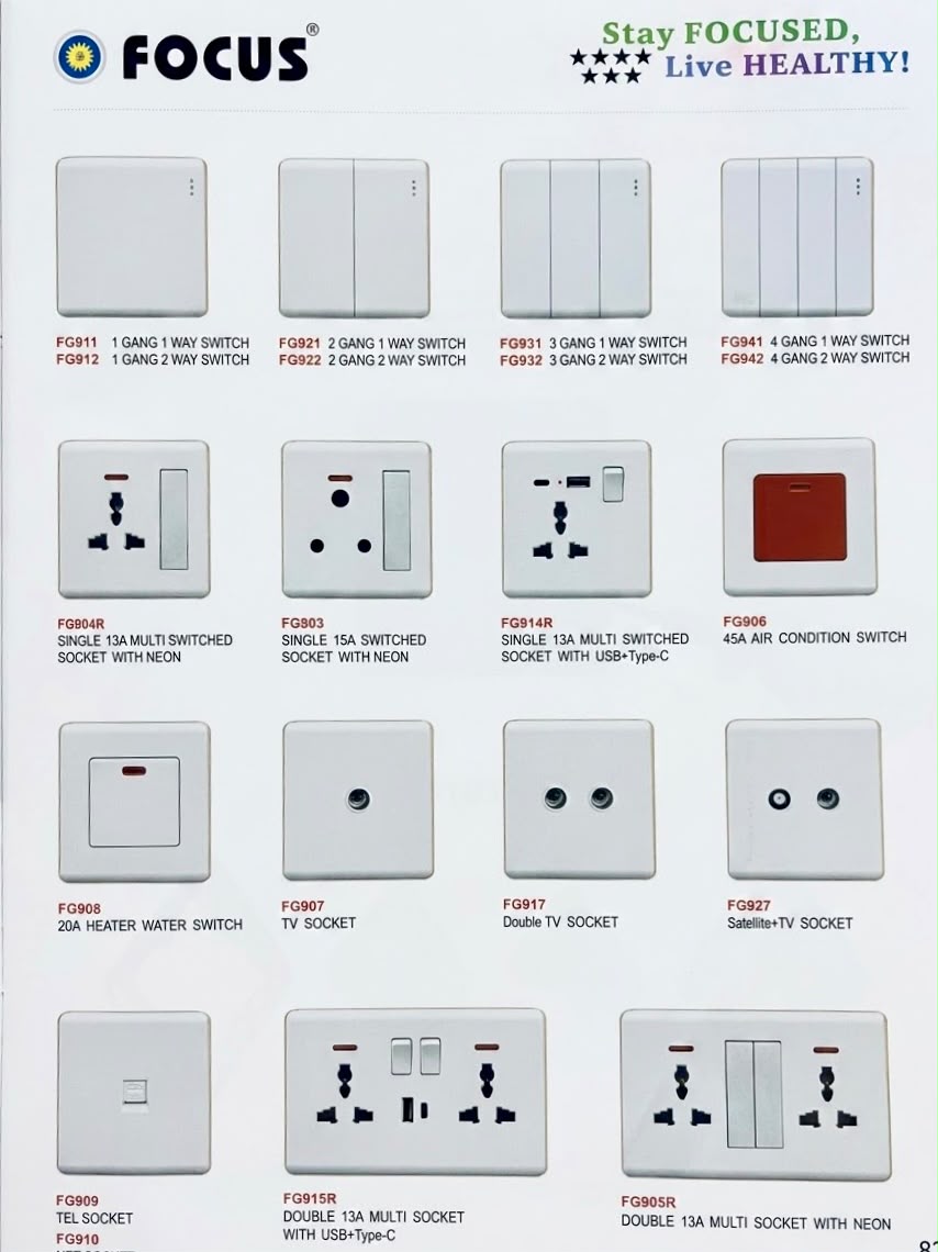 FG9 SERIES SWITCHES AND SOCKETS